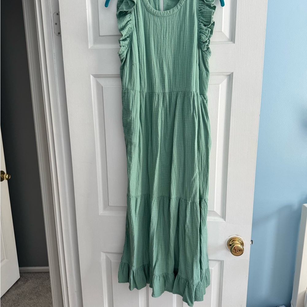 Universal Thread Green Ruffled Maxi Sundress
